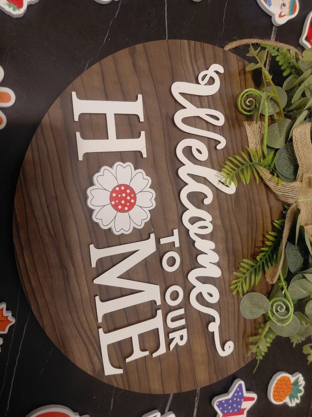 Welcome to our home sign interchangeable seasonal holiday magnets